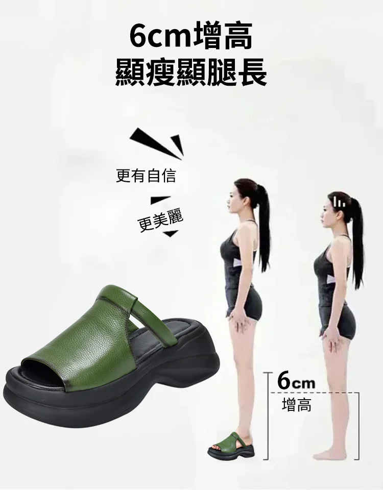 夏季厚底鬆糕魚嘴拖鞋