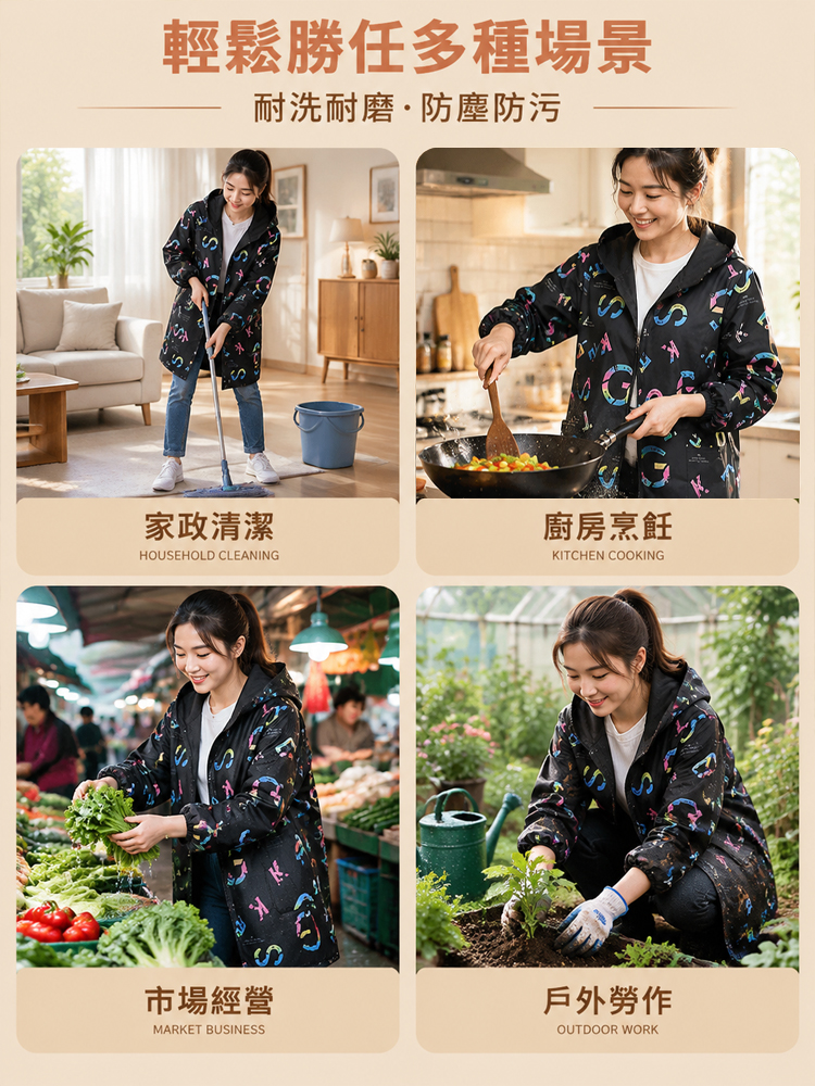 防水防污加絨罩衣