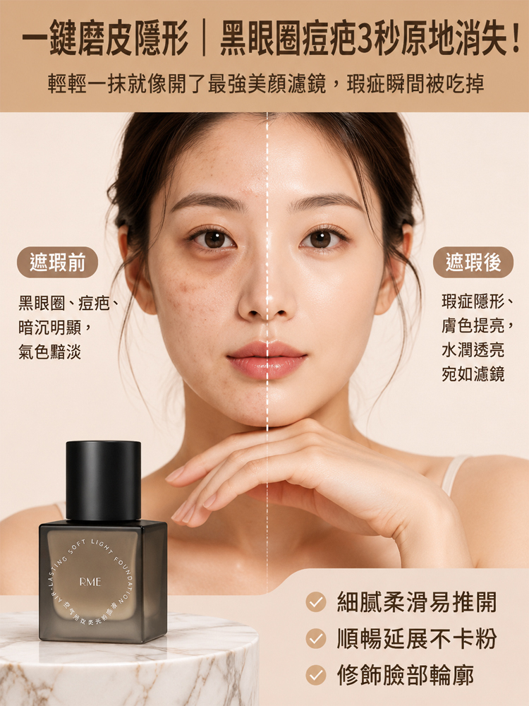 持妝遮瑕零感粉底液
