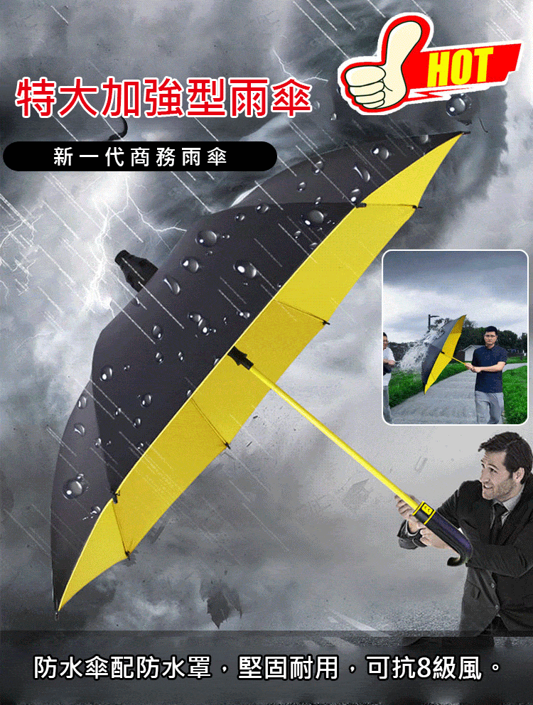 自收雙層抗暴風雨傘