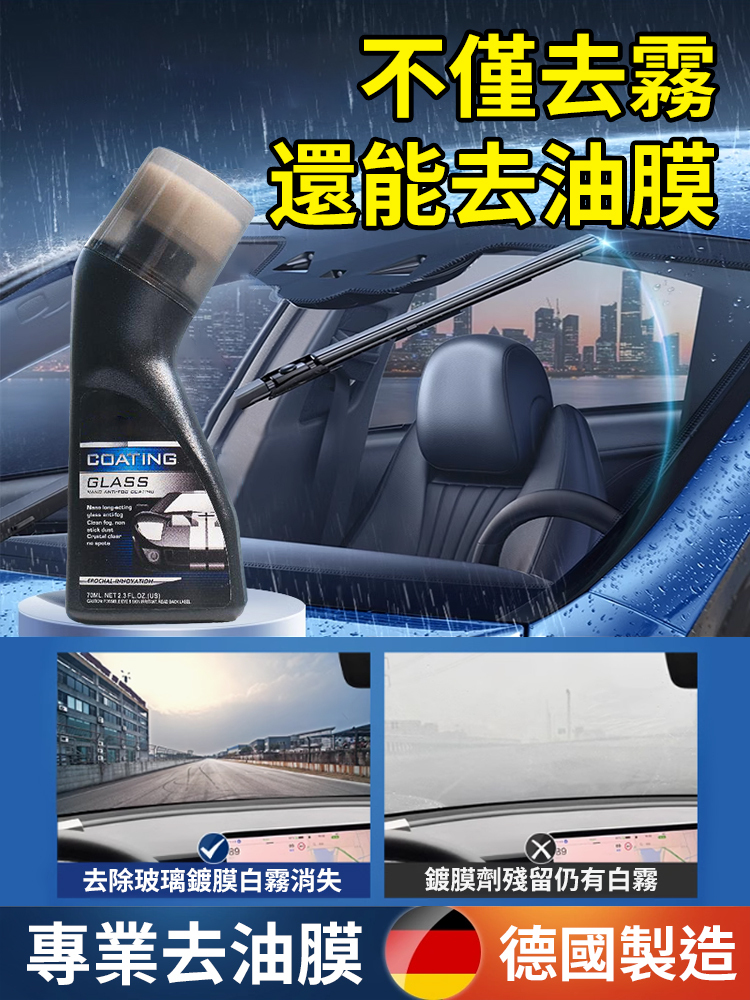 汽車清晰玻璃防雨水防霧鍍膜劑