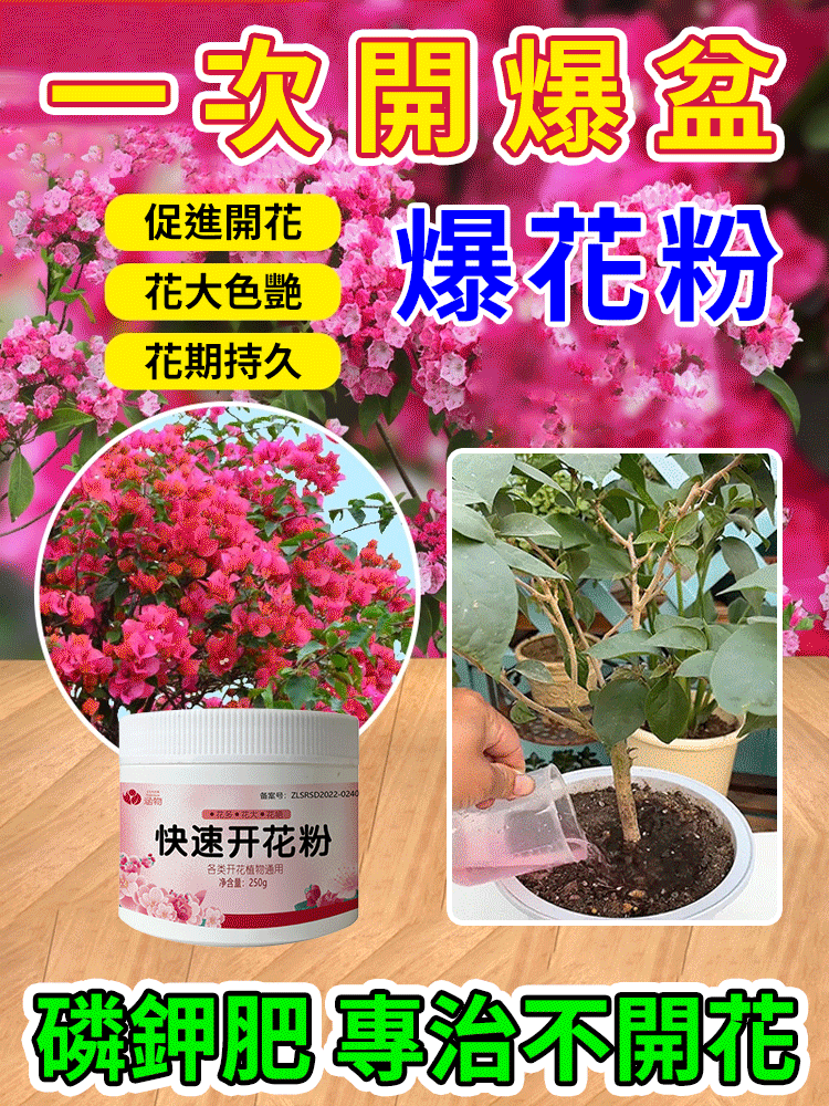 【一匙花開滿盆】快速開花粉