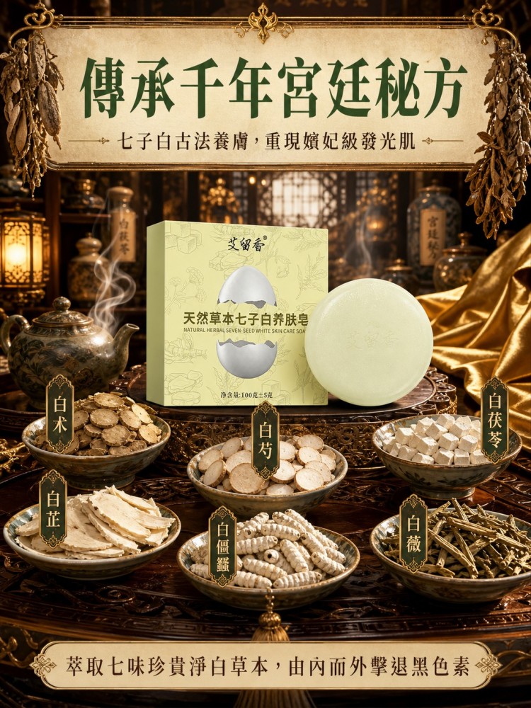 七子白古法養膚皂