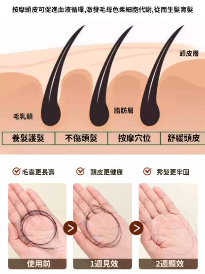 多功能四合一檀木按摩梳