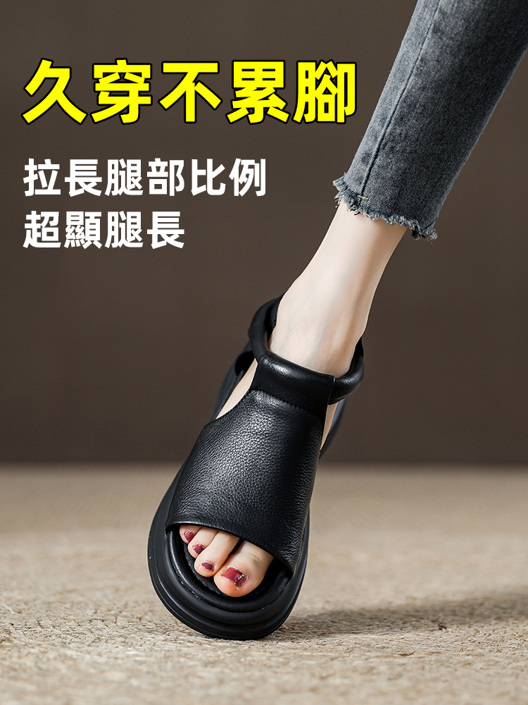 露趾韓版厚底坡跟涼鞋