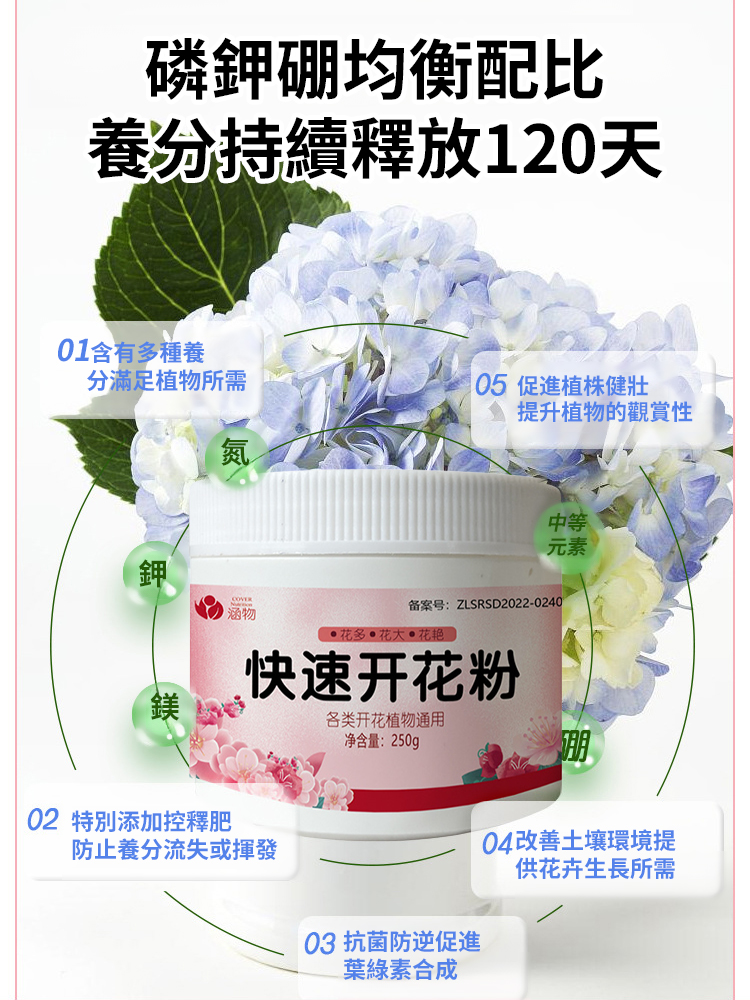 【一匙花開滿盆】快速開花粉