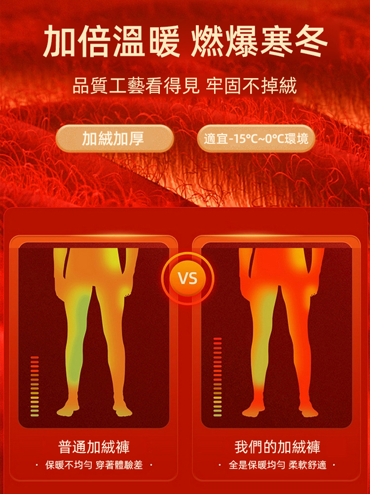 男士加絨加厚保暖西裝褲