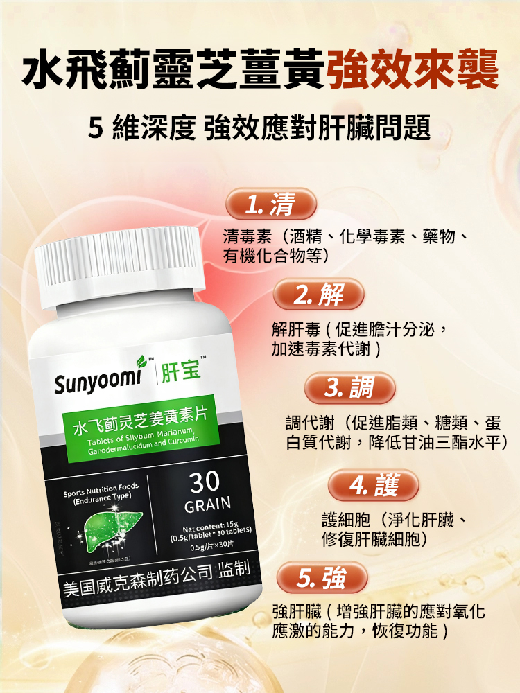 水飛薊靈芝薑黃素片