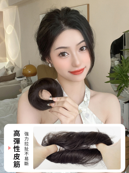 低札丸子頭假髮髮圈