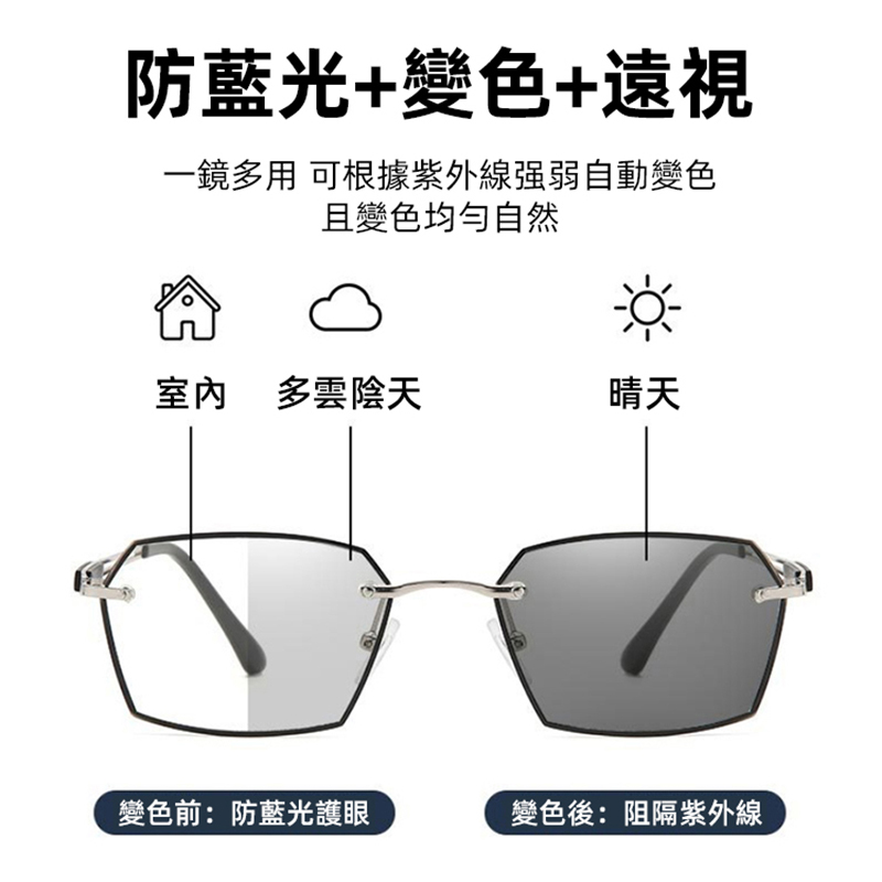 智慧感光變色老花眼鏡