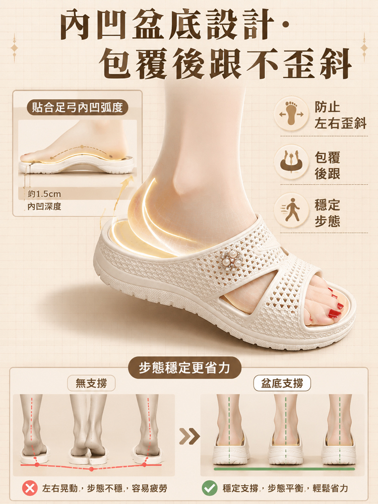 雲感珍珠減壓防滑涼鞋