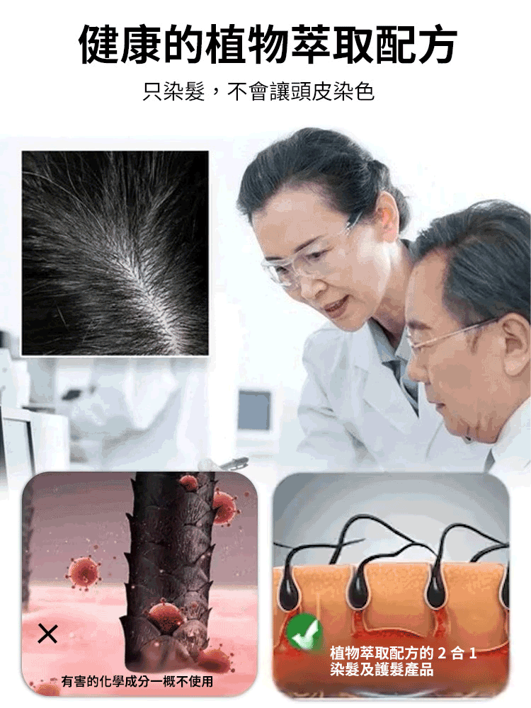 何首烏人蔘純遮白髮染髮劑