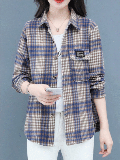 休閒百搭格紋襯衫
