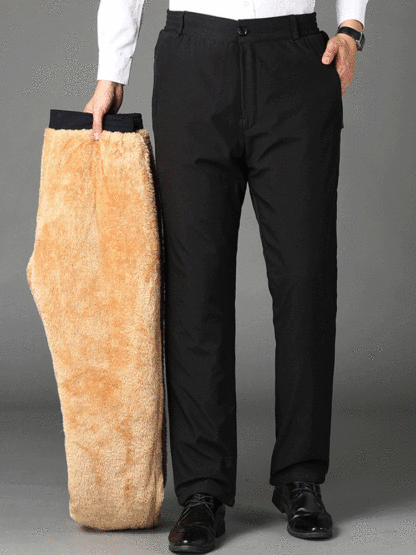 男士加絨加厚保暖西裝褲