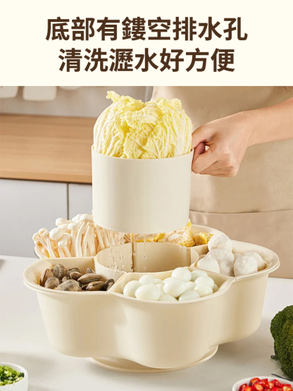 大容量可旋轉洗菜配菜拼盤瀝水籃