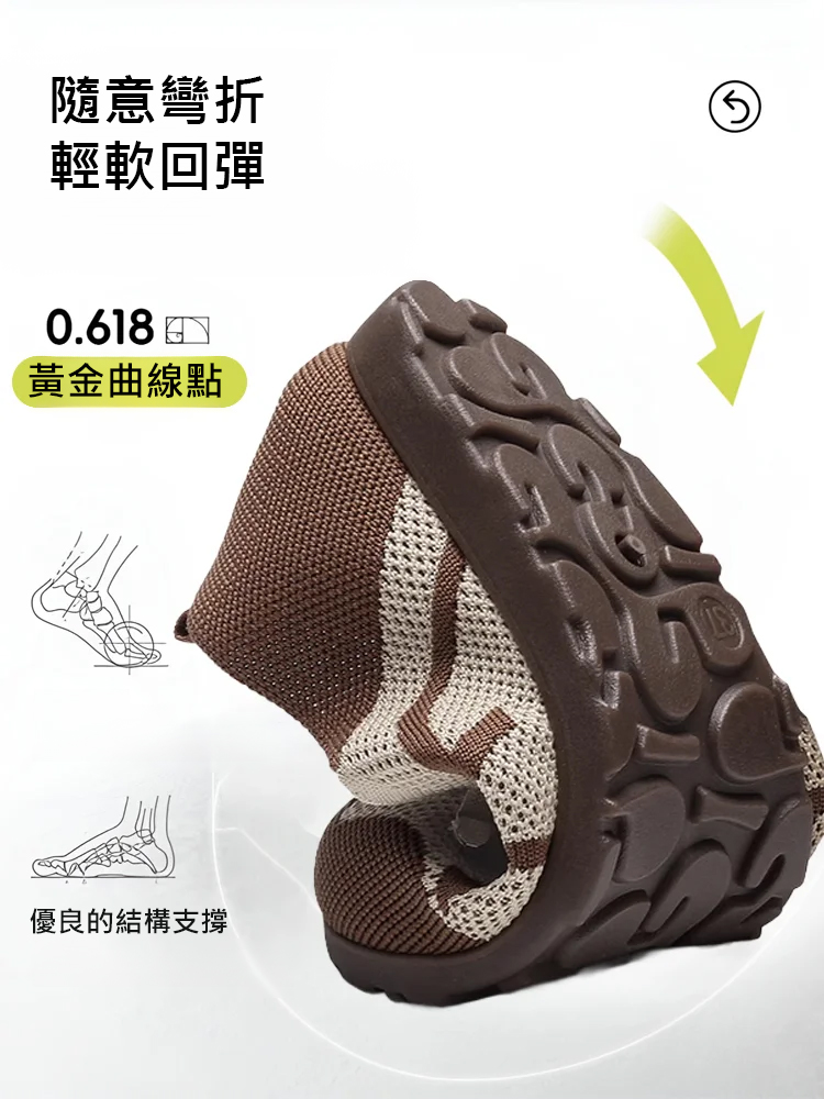 【圓頭加寬不擠腳】一腳蹬免繫繩媽媽休閒鞋