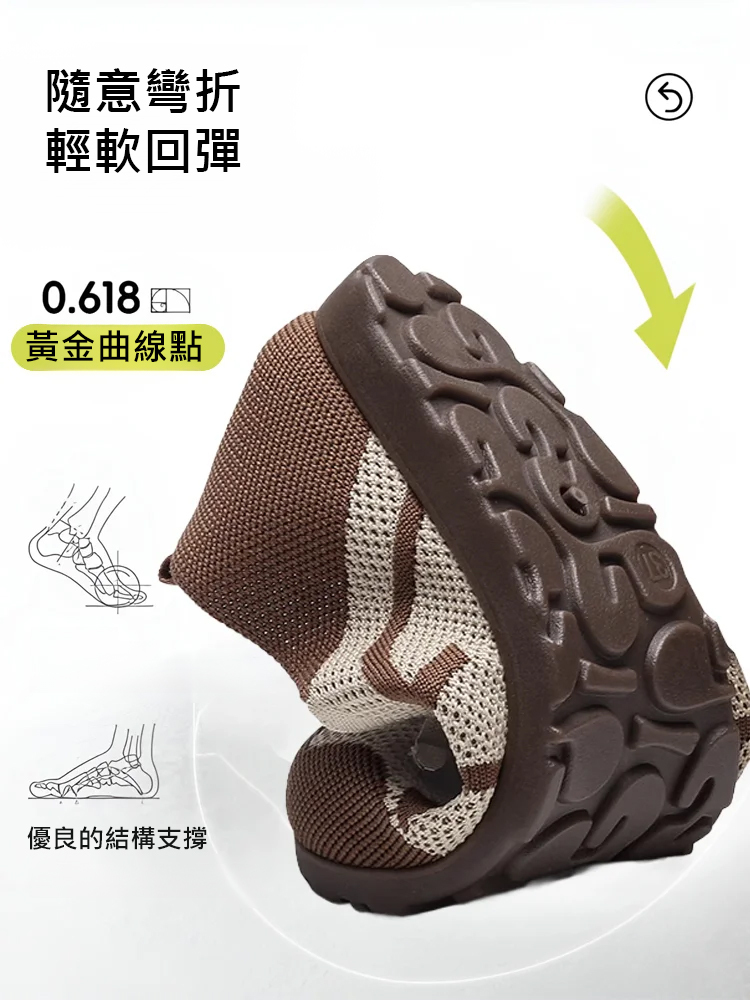 【圓頭加寬不擠腳】一腳蹬免繫繩媽媽休閒鞋