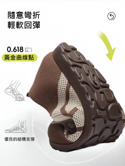 【圓頭加寬不擠腳】一腳蹬免繫繩媽媽休閒鞋