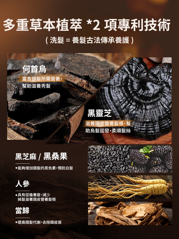 黑靈芝人參洗髮精