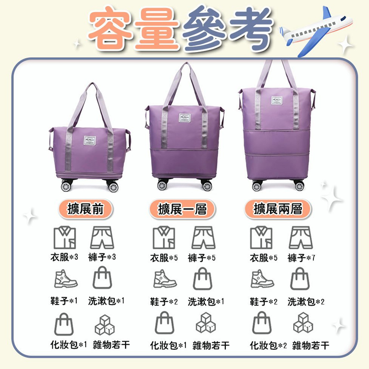 大容量萬向輪防水乾濕分離旅行包