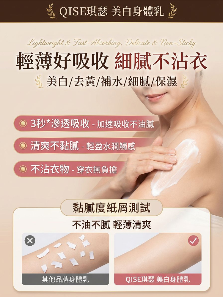 【越抹越白】嫩白身體乳養出發光肌