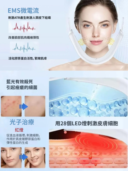 【用出緊緻巴掌臉】微電流提拉瘦臉儀