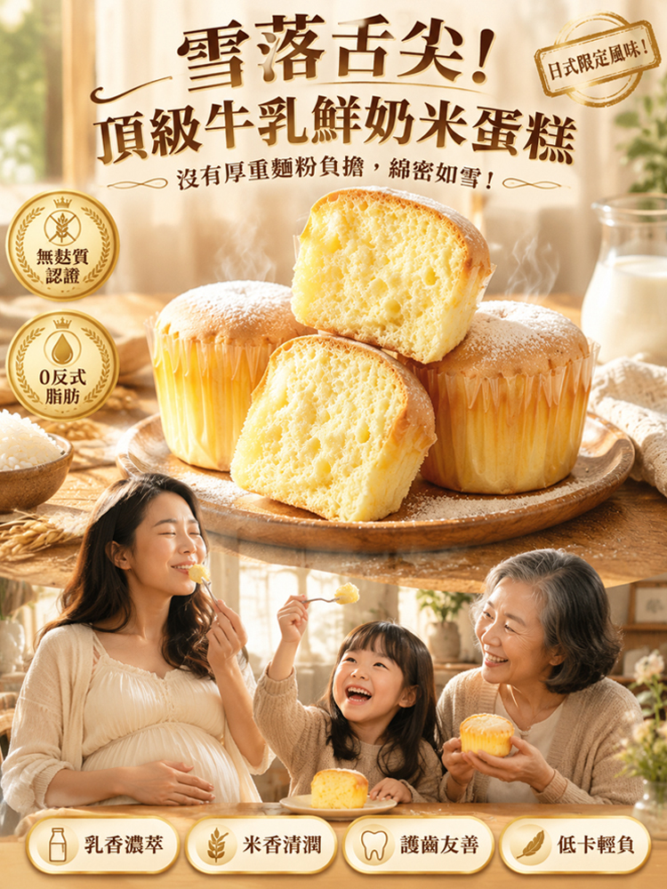 日式初雪頂級牛乳鮮奶米蛋糕