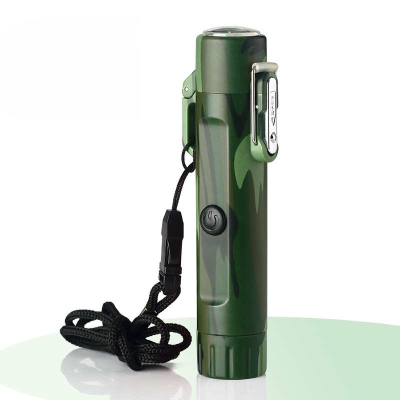 【防狼神器】防水雙電弧指南針點火手電筒