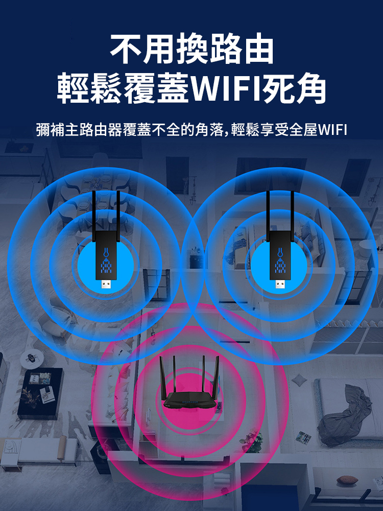 即插即用穿牆王5G千兆中繼路由訊號放大器