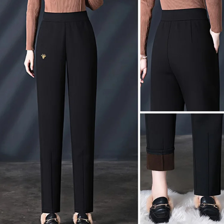 保暖加絨彈性小腳褲