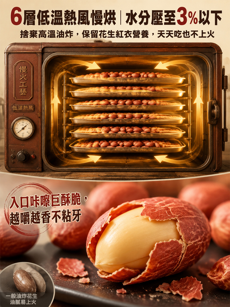 脫油五香黃耆黨參烤花生