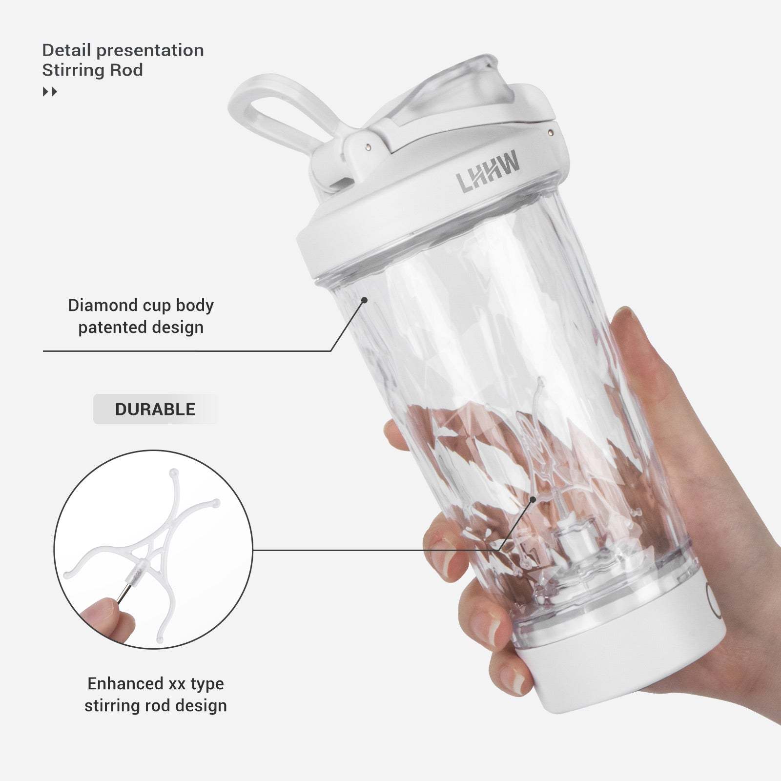 LHHW AUTOMATIC STIRRING CUP ELECTRIC SHAKER 500 ML แก้วปั่นอัตโนมัติ