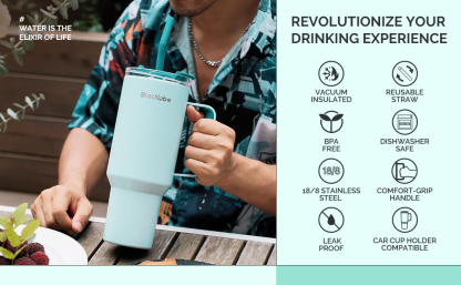 BLACKUBE TUMBLER THERMOS 1200 ML เเก้วน้ำเก็บความเย็น