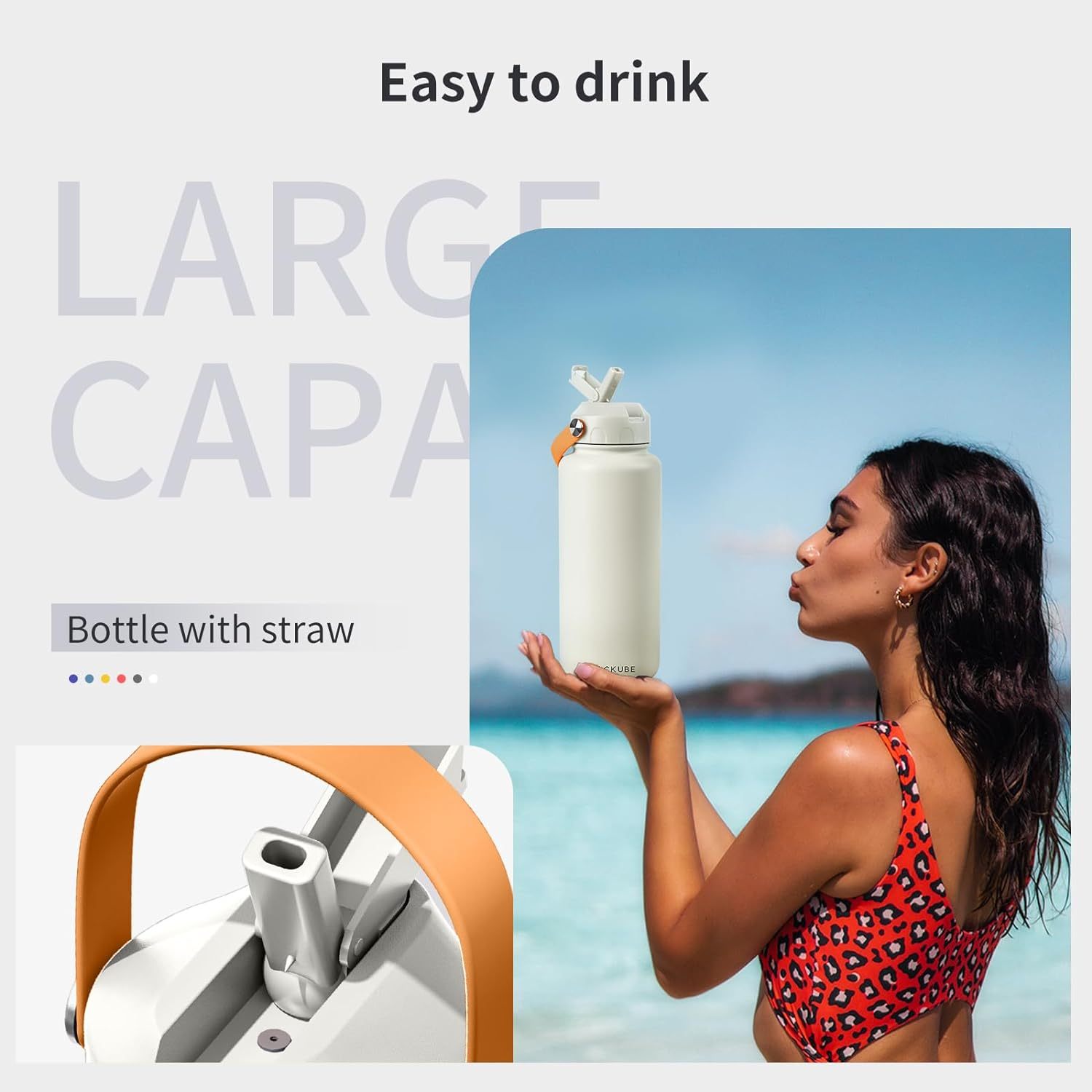 BLACKUBE DRINKMORE THERMOS CUP 1000 ML ขวดน้ำเก็บความเย็น