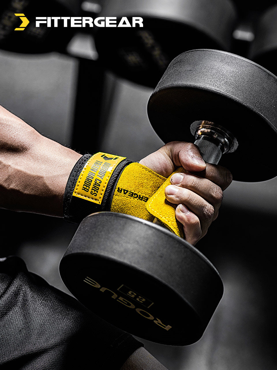 FITTERGEAR Power Grasp Pro ถุงมือยกน้ำหนักหนังเเท้