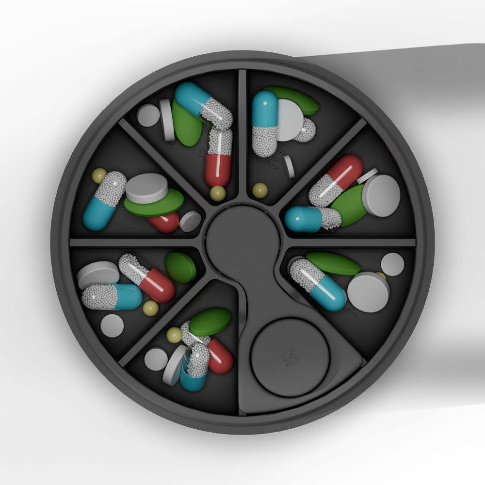 Shakesphere Magnetic Pill Storage 2 units pack กล่องเก็บยา 2 ชั้น มีช่องจัดเก็บถึง 7 ช่อง