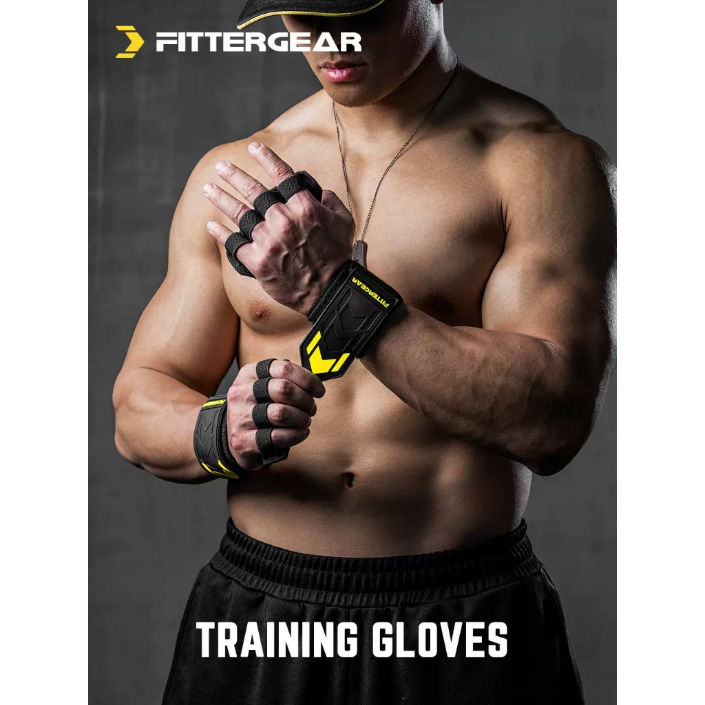 FITTERGEAR WRIST TRAINING GLOVES TRANGLE (NEW) ถุงมือฟิตเนสพร้อมสายรัดข้อมือ
