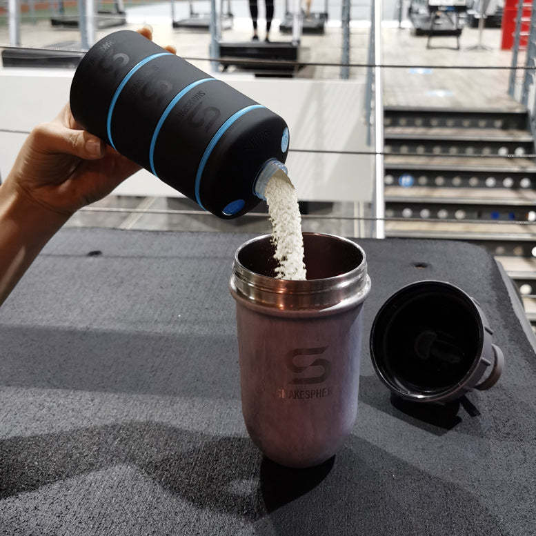 Shakesphere Protein Powder Stackable Storage Container 85g / 3oz Cyan Blue กล่องใส่ผงเวย์โปรตีน