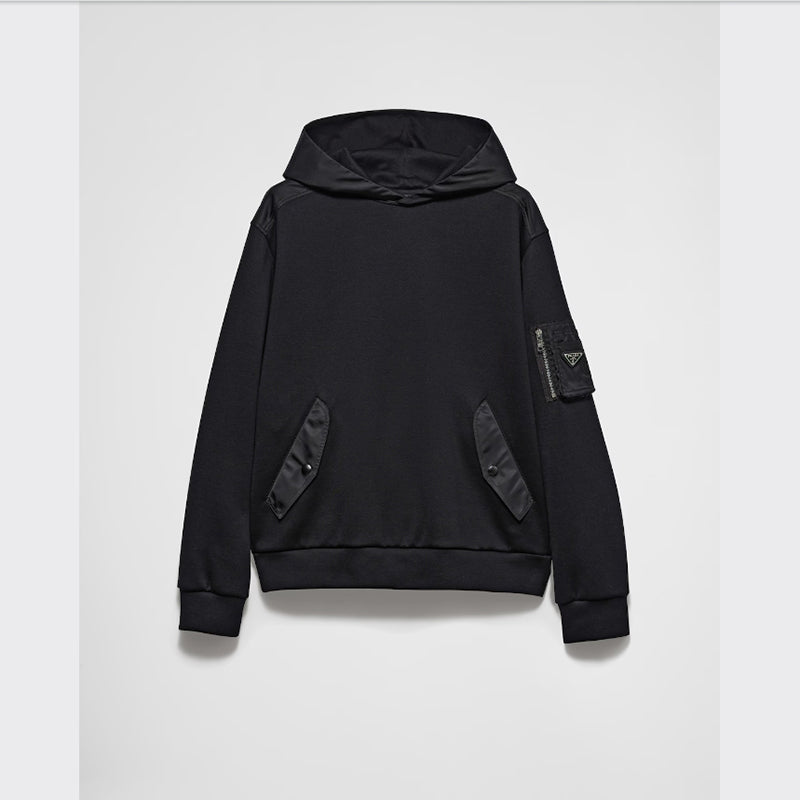 PRADA    コットンフリースx Re-Nylon フーディー-最安値に挑戦中!!!