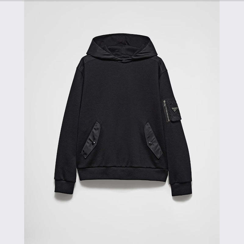 PRADA    コットンフリースx Re-Nylon フーディー-最安値に挑戦中!!!