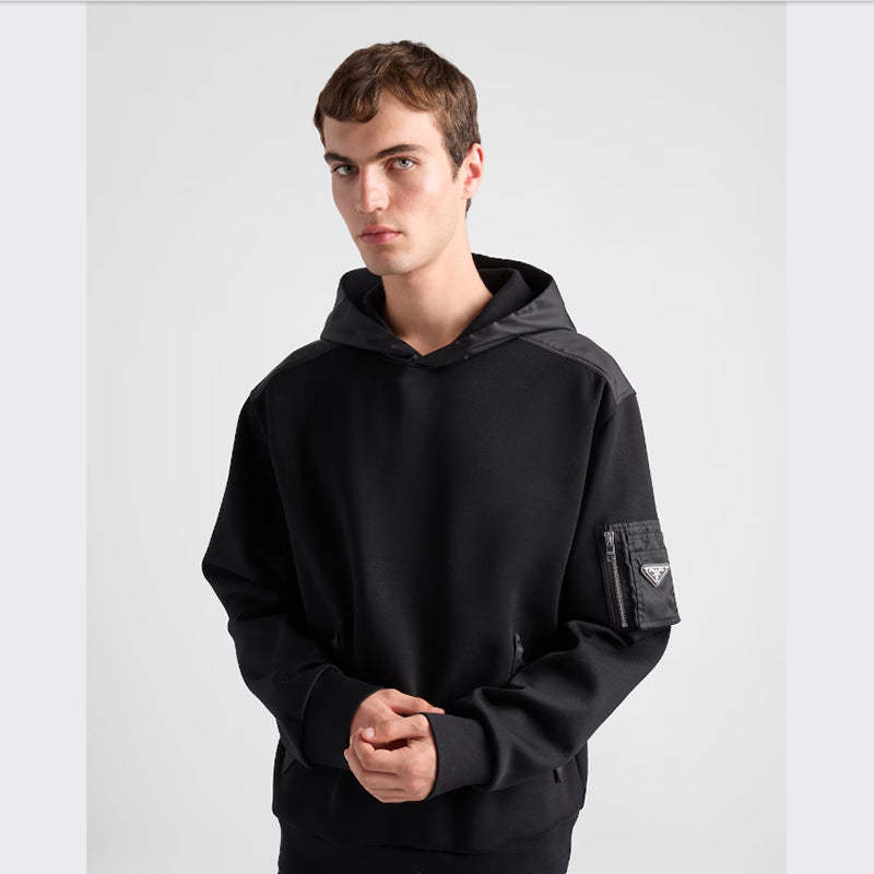 PRADA    コットンフリースx Re-Nylon フーディー-最安値に挑戦中!!!