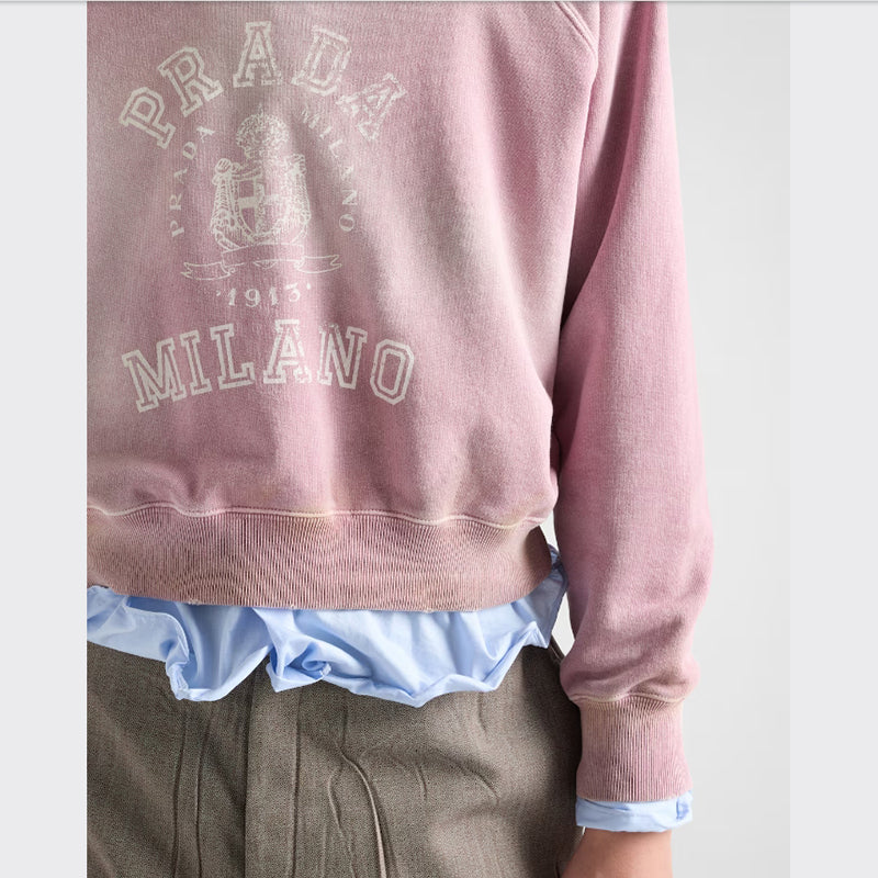 PRADA    コットンフリース スウェットシャツ-最安値に挑戦中!!!