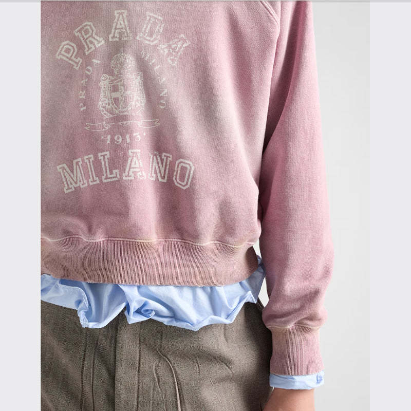 PRADA    コットンフリース スウェットシャツ-最安値に挑戦中!!!