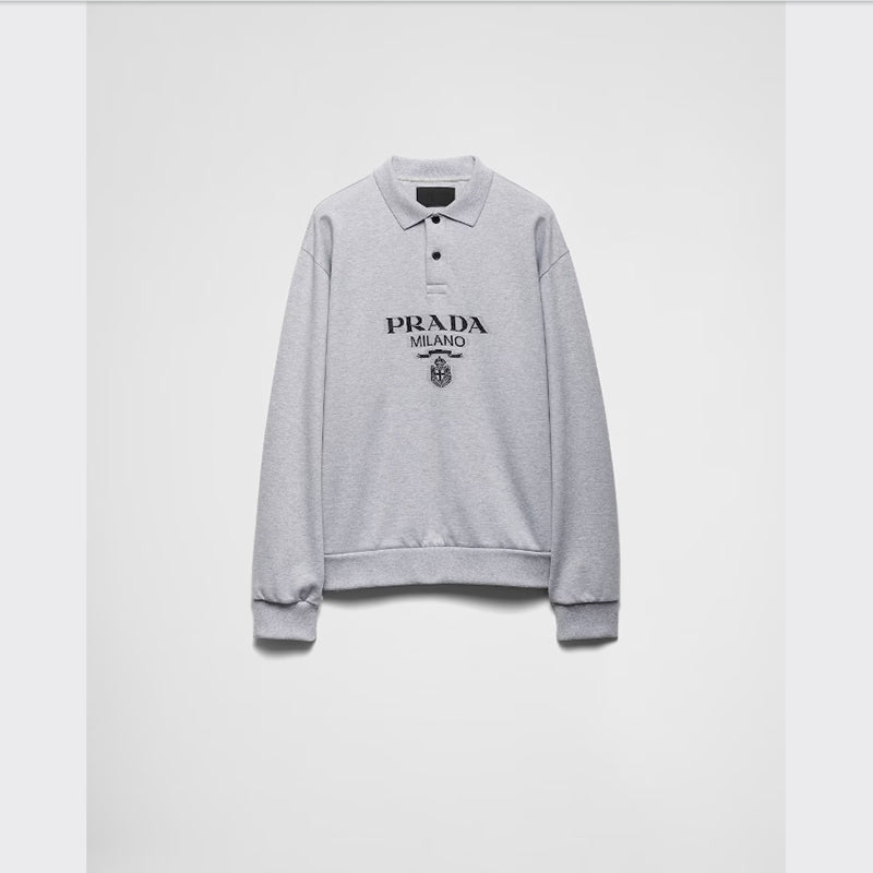 PRADA    長袖 コットン ポロシャツ-最安値に挑戦中!!!