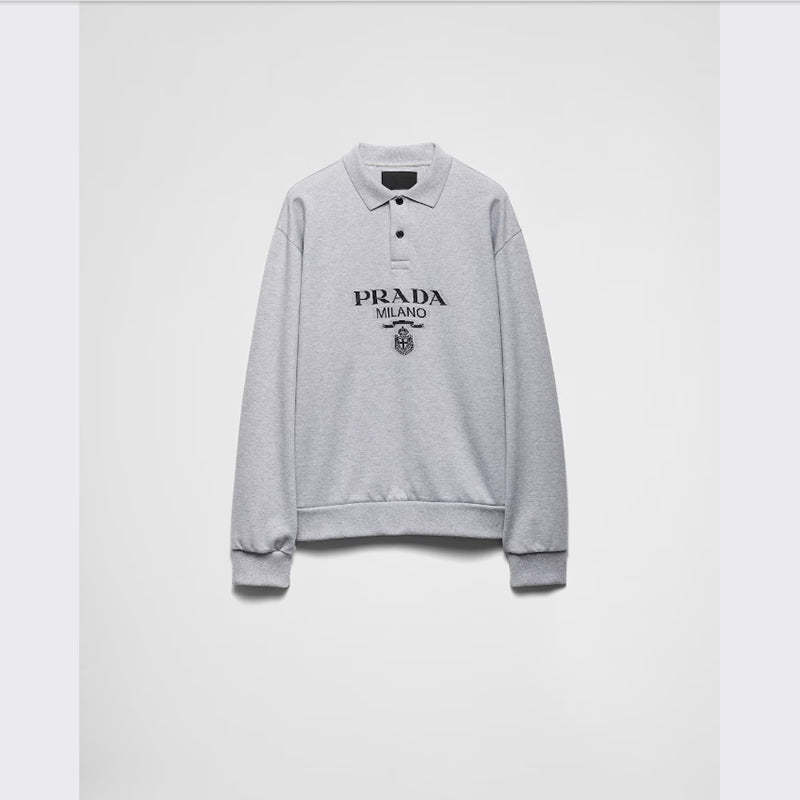 PRADA    長袖 コットン ポロシャツ-最安値に挑戦中!!!