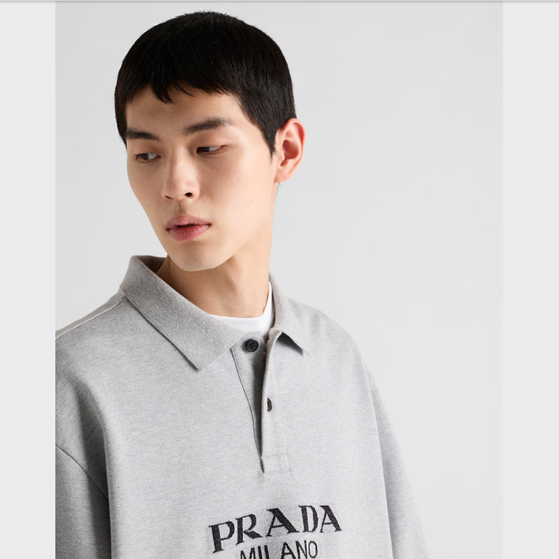 PRADA    長袖 コットン ポロシャツ-最安値に挑戦中!!!