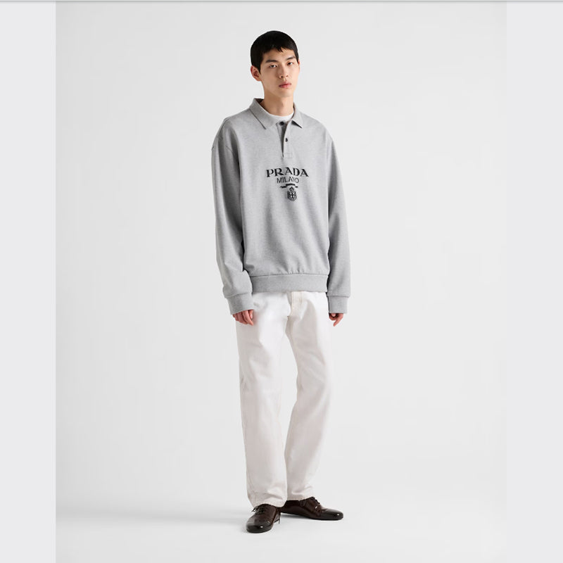 PRADA    長袖 コットン ポロシャツ-最安値に挑戦中!!!