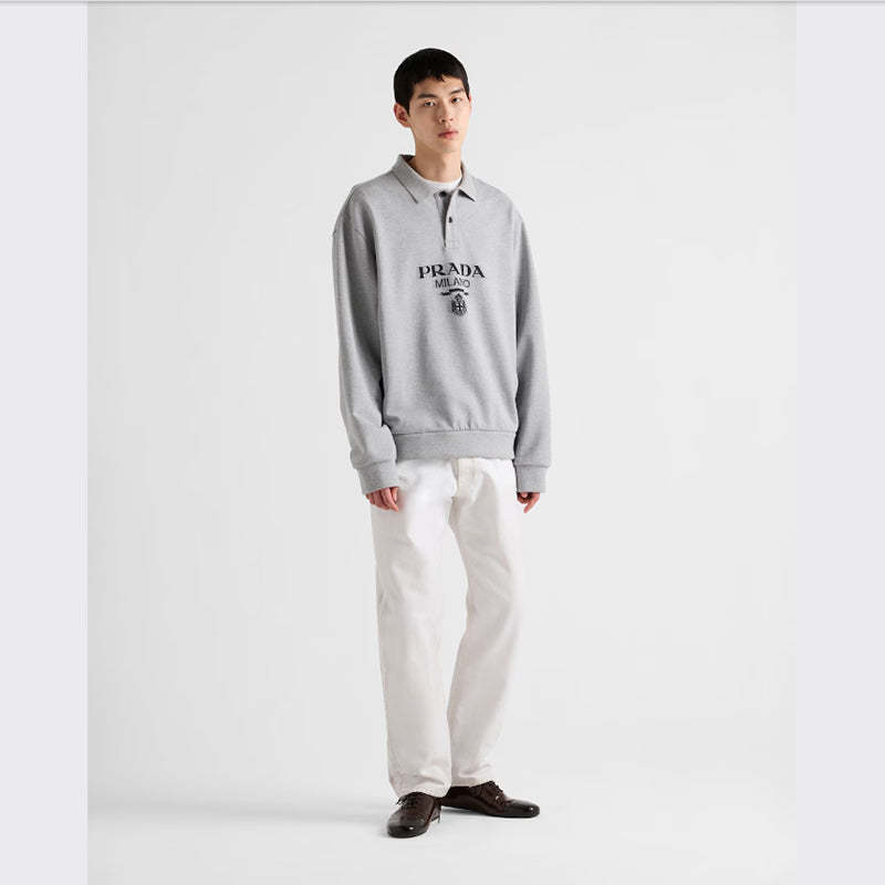 PRADA    長袖 コットン ポロシャツ-最安値に挑戦中!!!