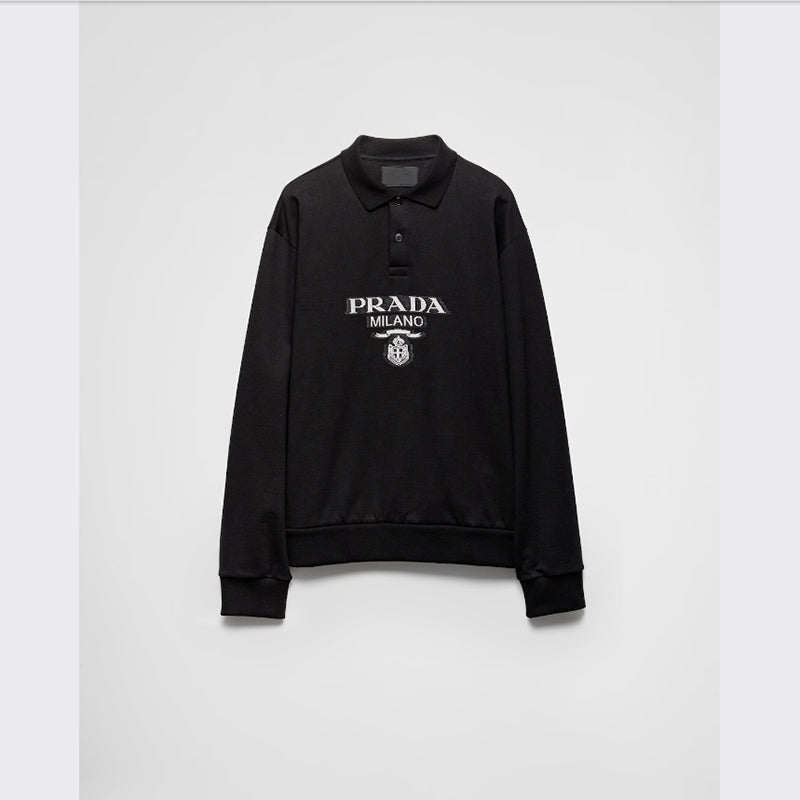 PRADA    長袖コットンポロシャツ-最安値に挑戦中!!!