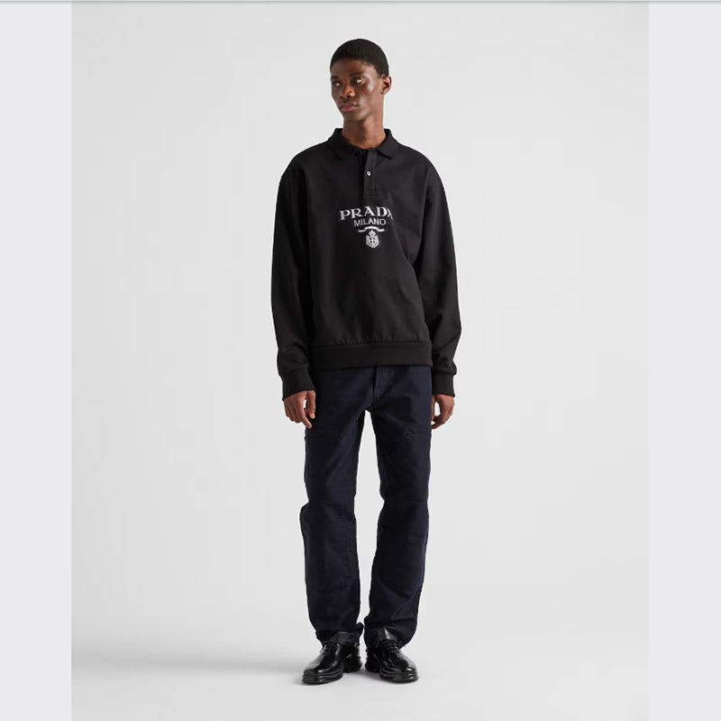 PRADA    長袖コットンポロシャツ-最安値に挑戦中!!!